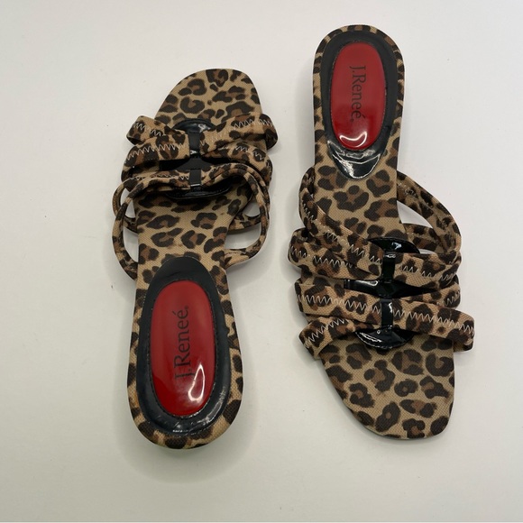 J. Renee’ Ridge Leopard Print Slip On Sandals Sz 8M - Picture 2 of 7
